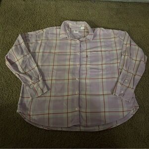 Levi's Lavender Plaid Button-Down Shirt with Pink Windowpane Lines